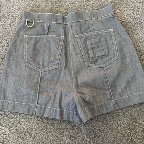 Fendi High Waist Gray Women's Shorts - Picture 1 of 7